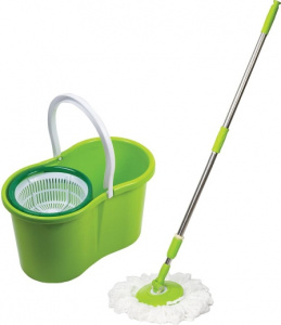 Комплект для уборки (ведро с отжимом+швабра с насадкой) зеленый ЕКЭК-405-08