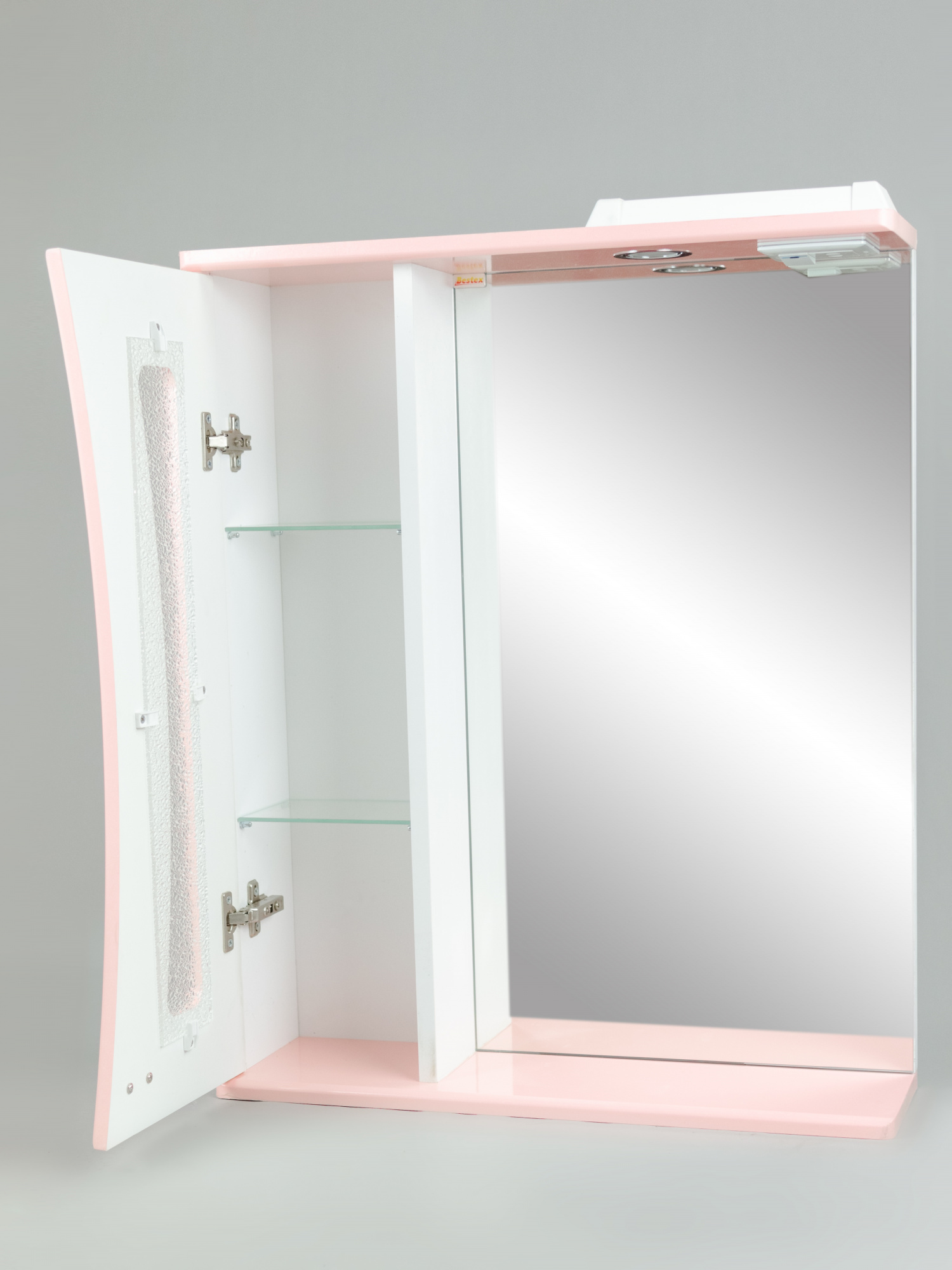 Зеркало 65 Лагуна (левый) розовый металлик СВ, 1027c.34L w