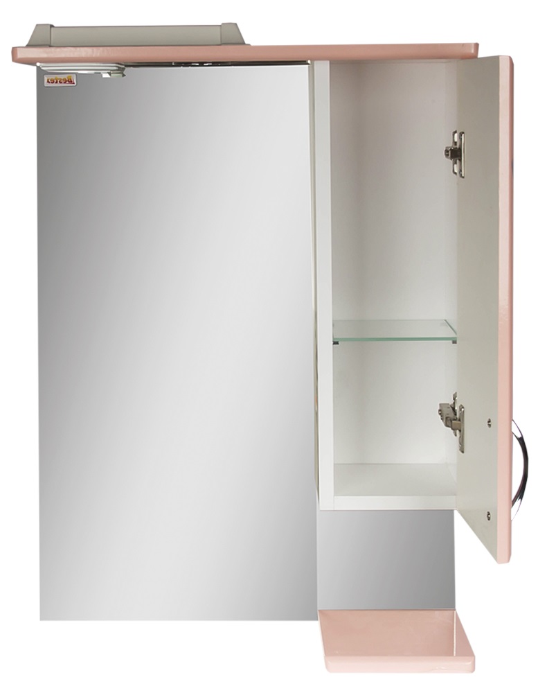 Зеркало 60 Волна new (правый) розовый металлик СВ 4525c.34R w