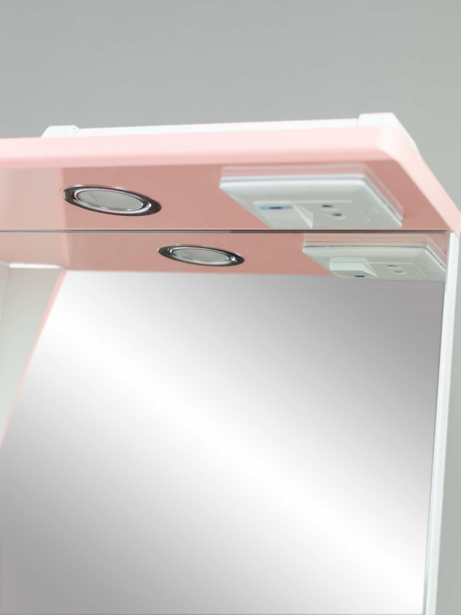 Зеркало 65 Лагуна (левый) розовый металлик СВ, 1027c.34L w