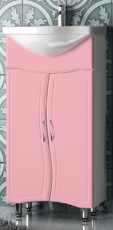 Тумба 55 Махаон (под раковину "Classic-55") розовый матовый w