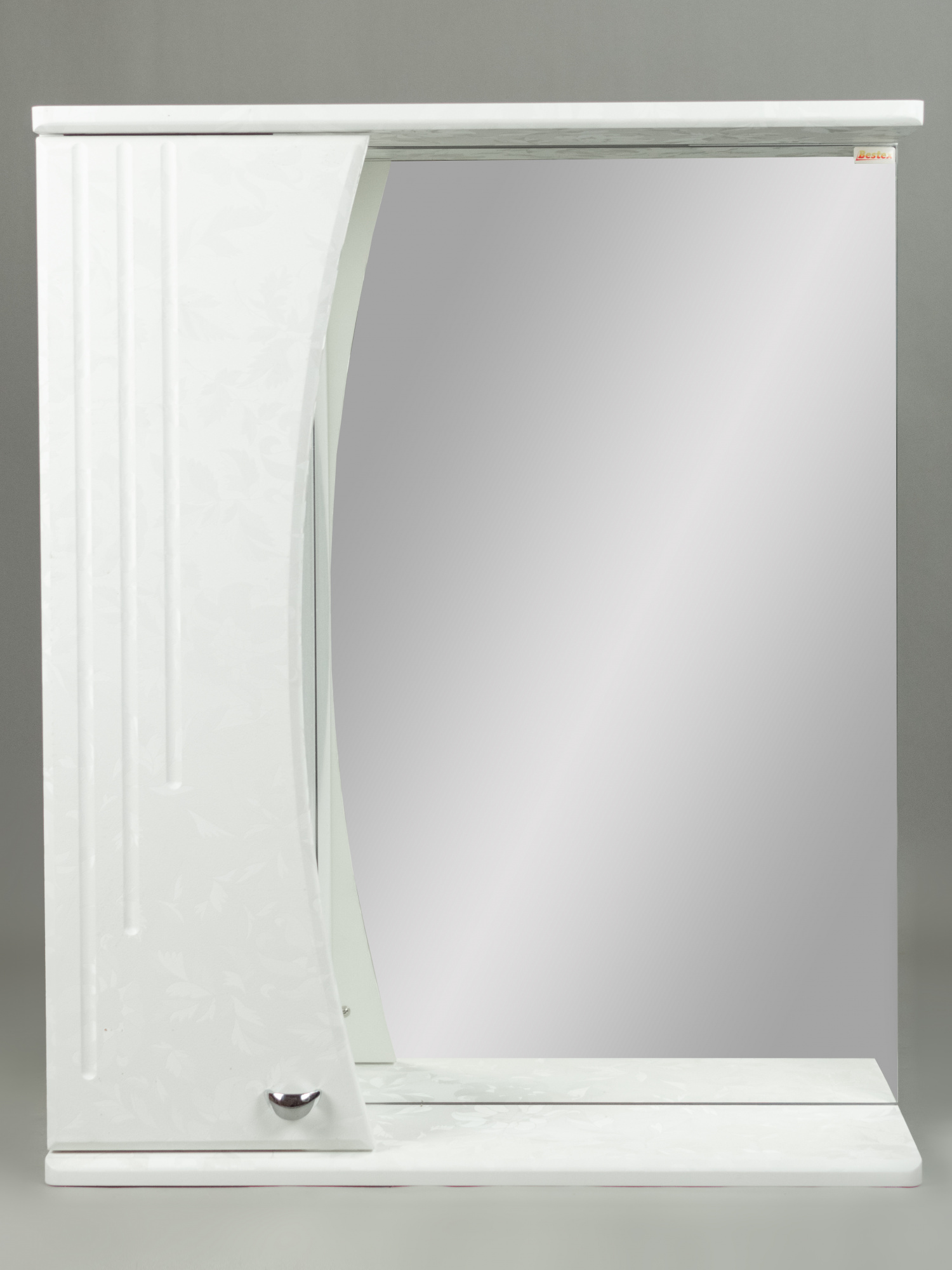Зеркало 60 Восход (левый) белый шелк, 0725.4L w